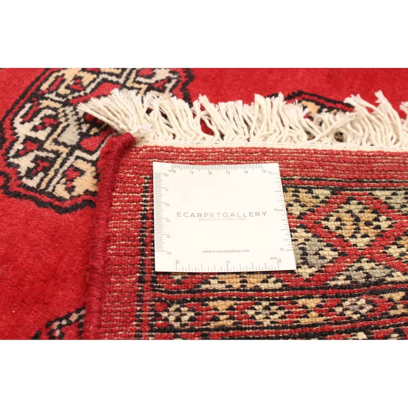 ECARPETGALLERY Hand-knotted Finest Peshawar Bokhara Red Wool Rug - 2'8 x 4'1