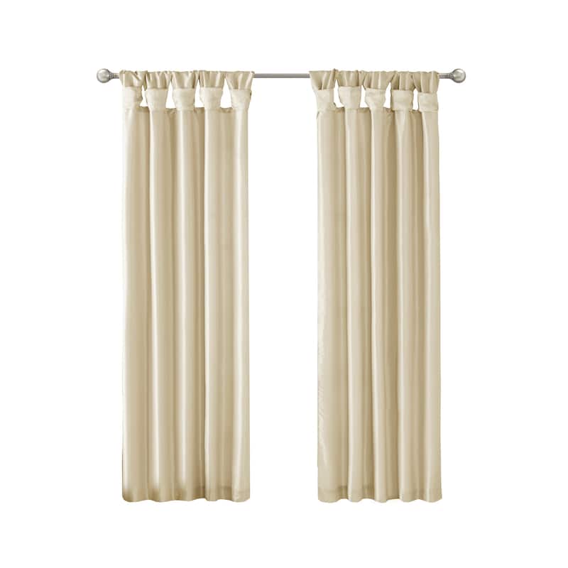 Tab Lined Window Curtain Panel 50x95" - Champagne