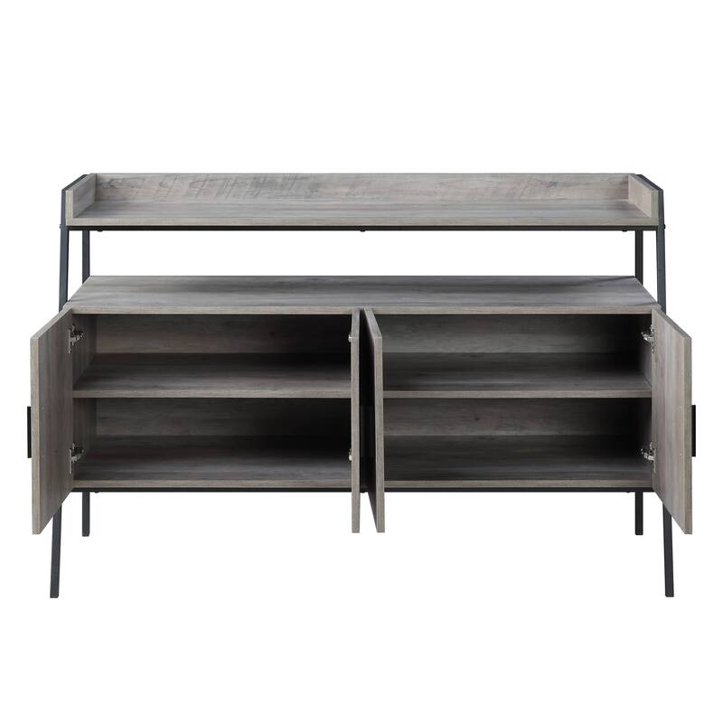 Samiya Gray Oak & Black Finish TV Stand