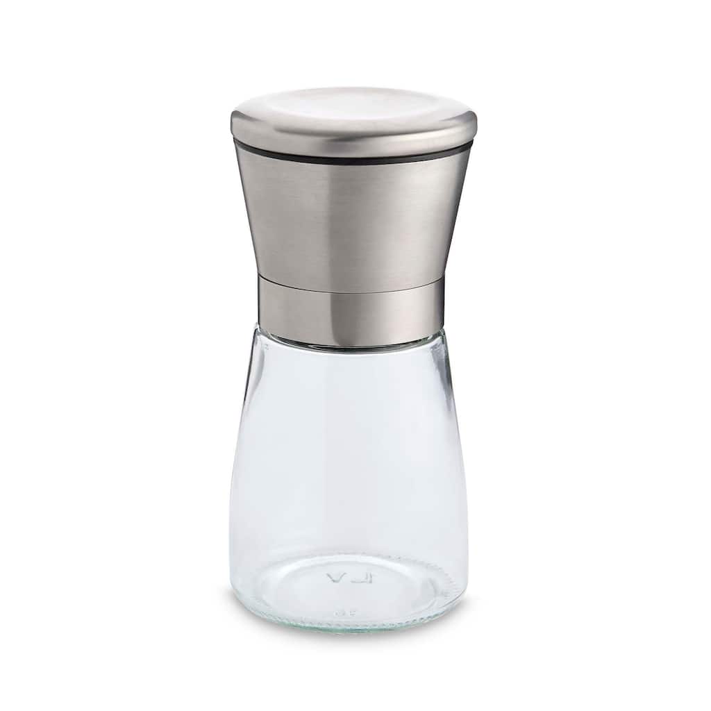 HIC Kitchen Adjustable Spice Ceramic Spice Grinder, Glass with Ceramic Mechanism, Set of 2