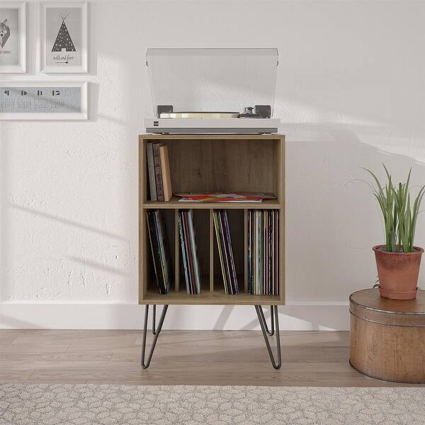 Novogratz Concord Turntable Stand On Sale Overstock 19975838 Natural