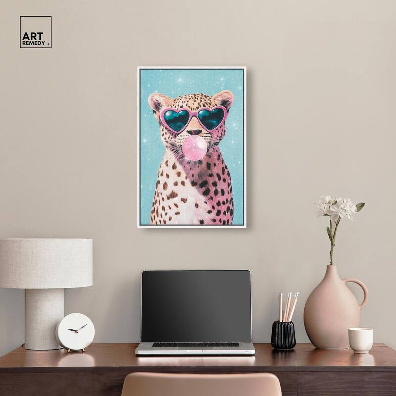 Pastel Cheetah Bubblegum Canvas by Art Remedy