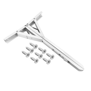 14" Shelf BracketSpring Loaded Wall MountingFolding Angle 2pcs - White ...