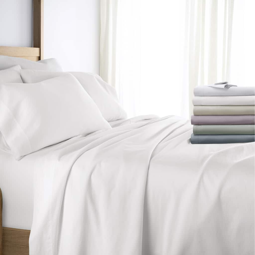 Becky Cameron Solid Brushed 300 Thread Count Cotton Sheet Set