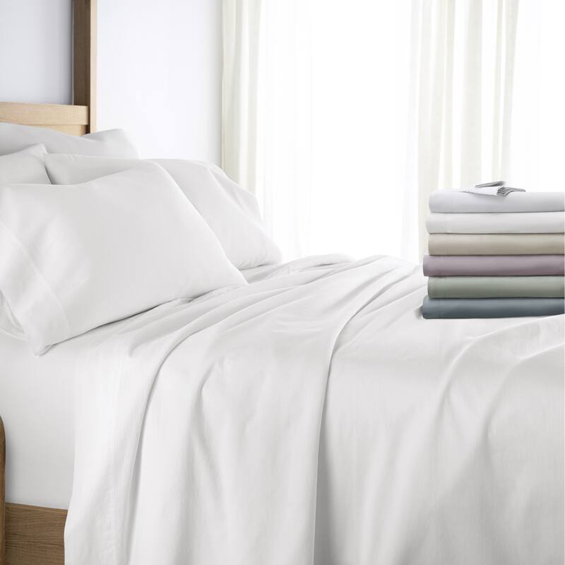 Becky Cameron Solid Brushed 300 Thread Count Cotton Sheet Set