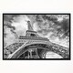 preview thumbnail 4 of 4, Designart "Black and White View of Paris Eiffel Tower" Cityscape Framed Canvas Print