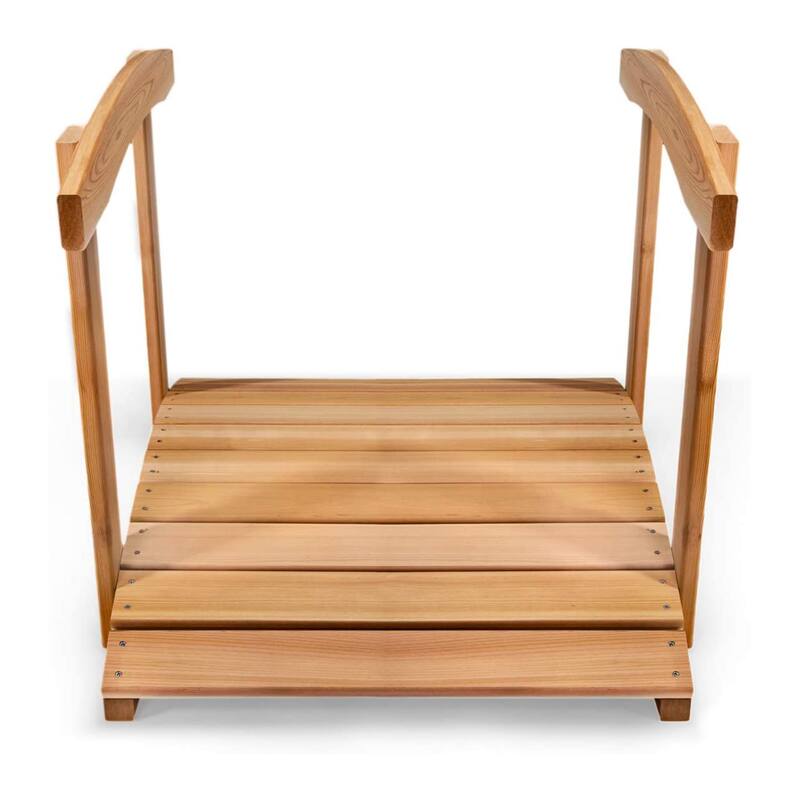 All Things Cedar Wooden Bridge, Garden Walkway with Side Rails, 3 Ft, Natural - 27