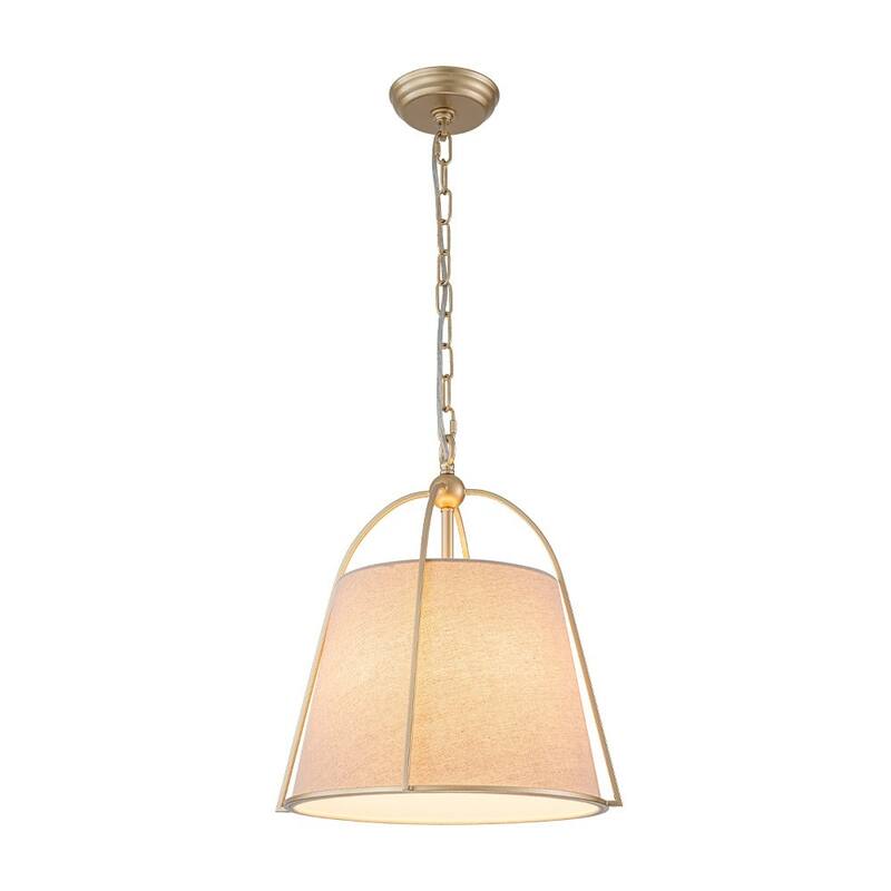 Mid Century Conical Linen Shade Lantern Pendant Ambient Light