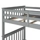 preview thumbnail 37 of 51, Twin Over Twin Bunk Bed Convertible 2 Platform Beds, Wooden Panel Bed with Ladder, Guardrail and 2 Drawers