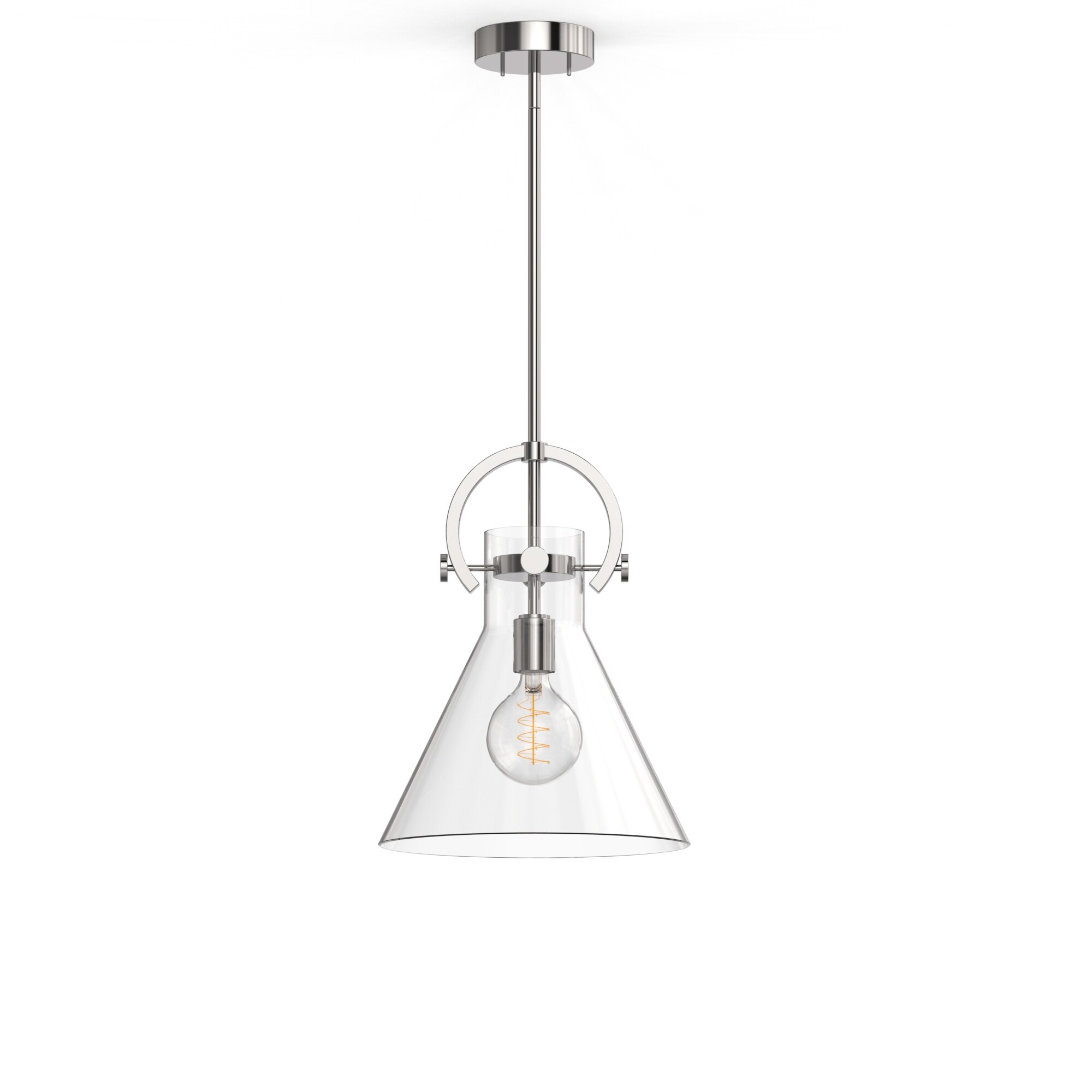 YANSUN 1-Light Pendant Light with 12-Inch Bell-Shaped Shade