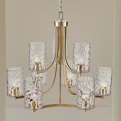 Madison Park Signature Opulentia 9-light Round Tiered Chandelier with Textured Glass Shades