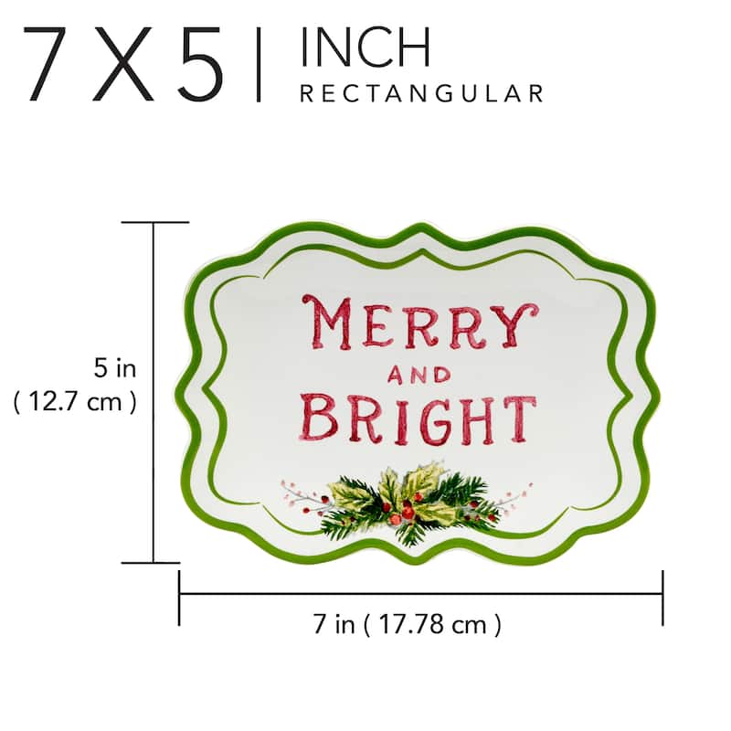 Certified International Snowman Greetings 6" Canape/Luncheon Plates, Set of 4 Assorted Designs - 6" x 6" x .75"