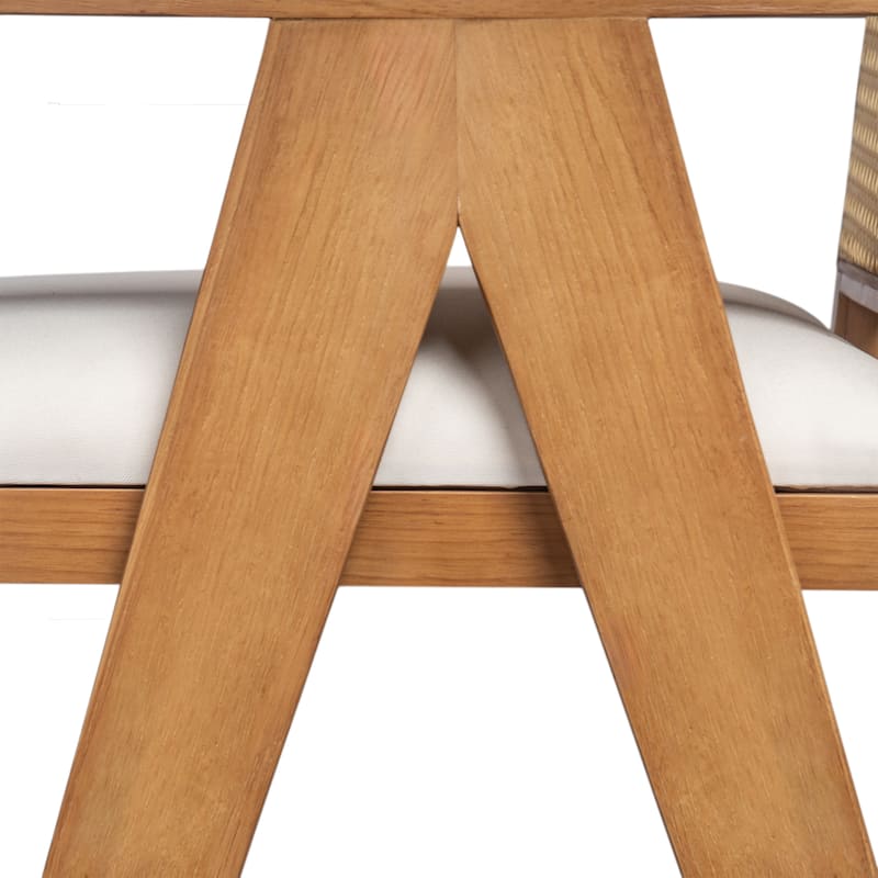 27" Height, Cream Woven Cane Plastic Backrest Bar Stool - Foam-Padded Fabric Seat & Durable Rubber wood Frame