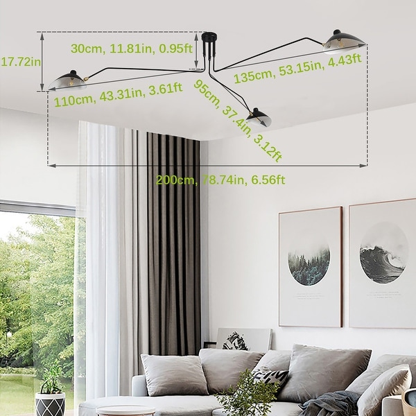 Black mid century ceiling light cheap