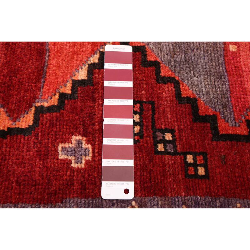 ECARPETGALLERY Hand-knotted Melis Vintage Dark Red Wool Rug - 4'4 x 6'6