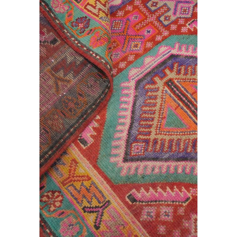 Hand Knotted Oriental 100% Wool Carpet Traditional Tribal Oranges & Rust Lori Runner Rug - 11' 10'' X 3' 1''