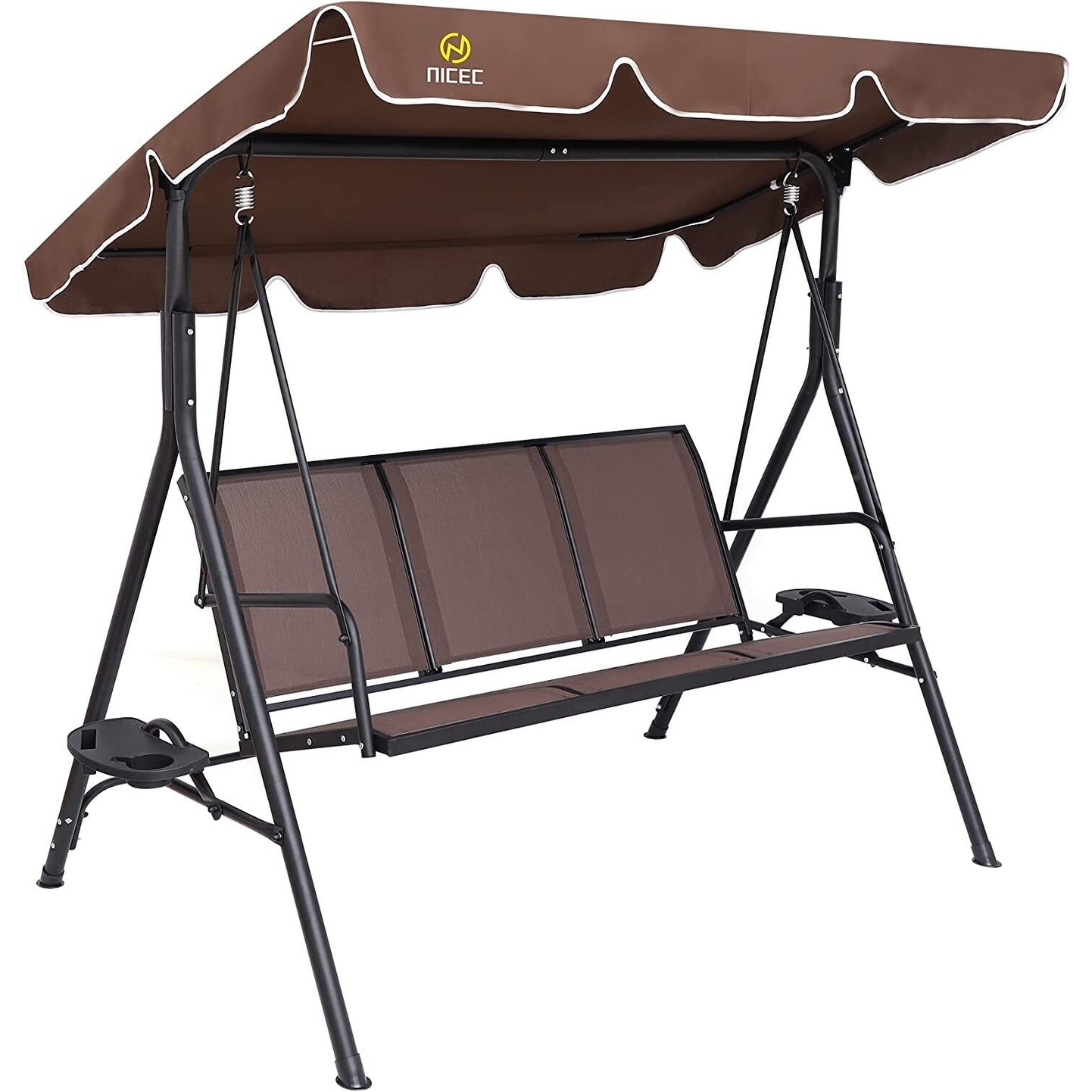 Patio Swing Chair Porch Swings Canopy Glider with Adjustable
