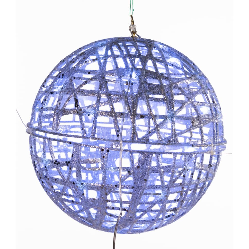 Christmas 1 ft. Glitter Ball 50 LED Warm White Fairy Lights