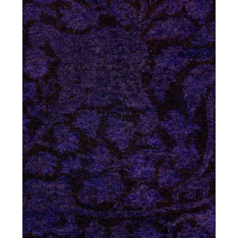 Overdyed One-of-a-Kind Hand-Knotted Area Rug - Purple - 6' 1" x 6' 1"