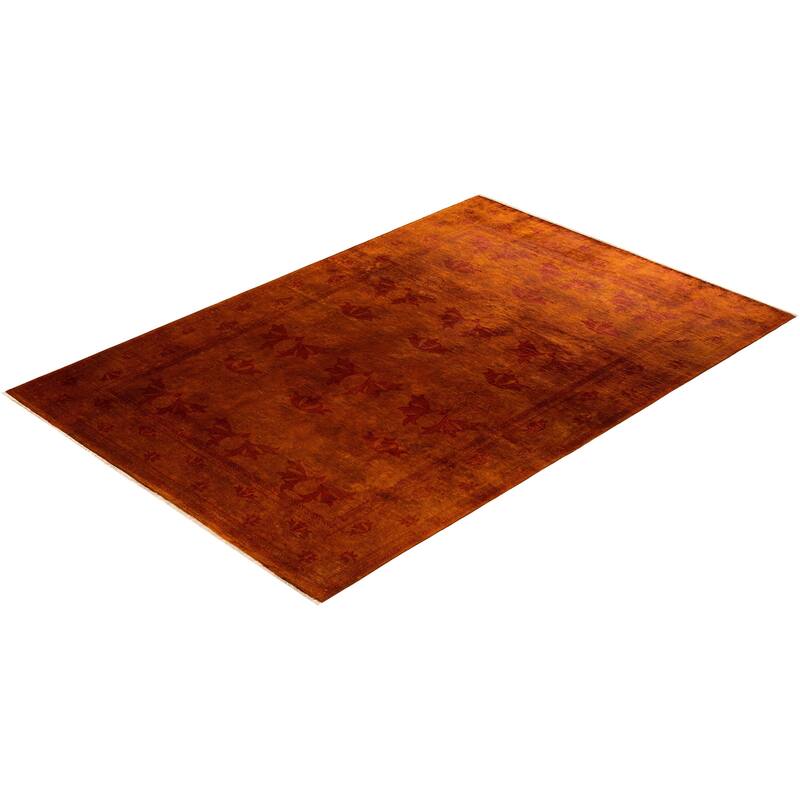 Vibrance, One-of-a-Kind Hand-Knotted Area Rug - Gold, 6' 2" x 9' 1" - 6' 2" x 9' 1"