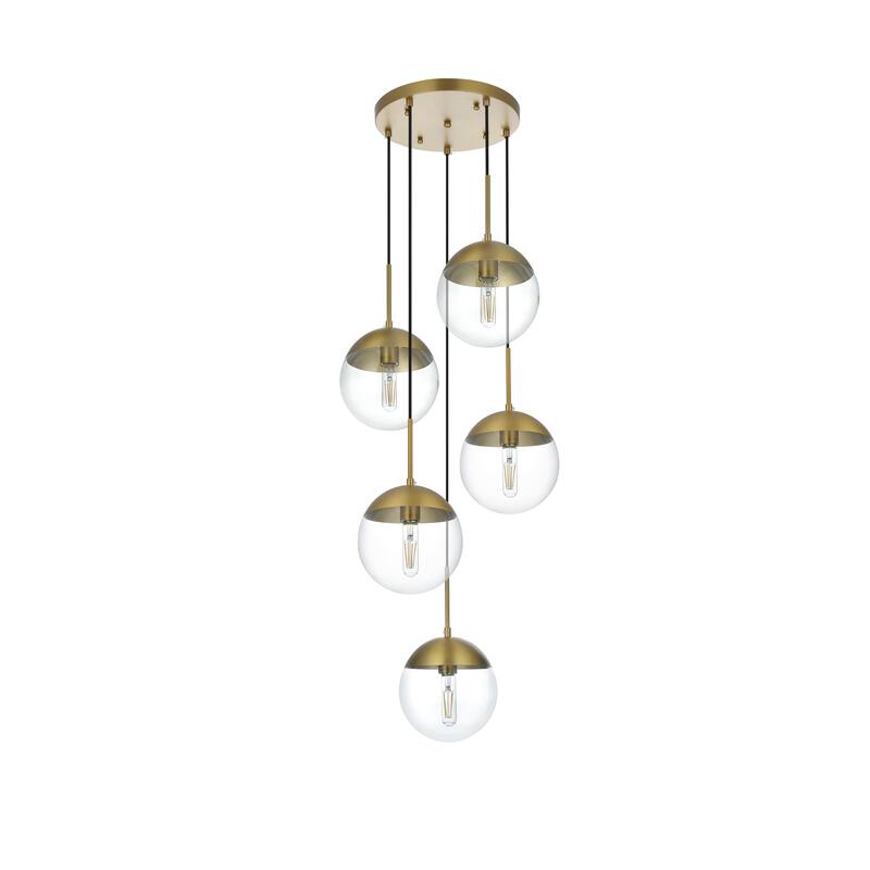 5-Light 18 inch Pendant with Clear Glass