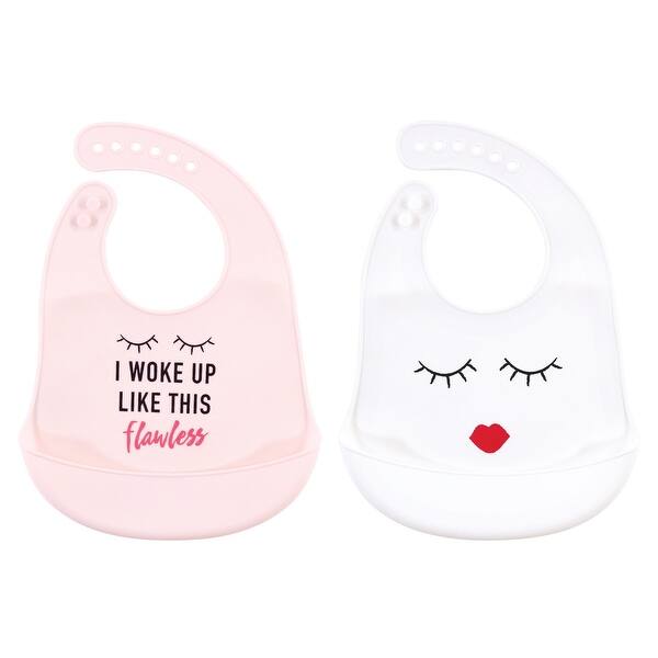 slide 1 of 1, Little Treasure Baby Girl Silicone Bibs 2pk, Flawless, One Size - Flawless - One Size One Size - Flawless