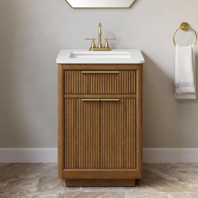 Xander Bathroom Vanity with White Engineered Stone Top