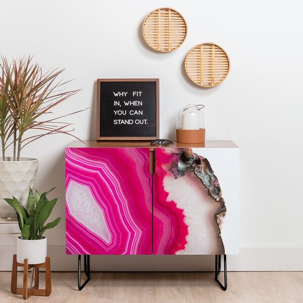 Deny Designs Bold Pink Agate Credenza