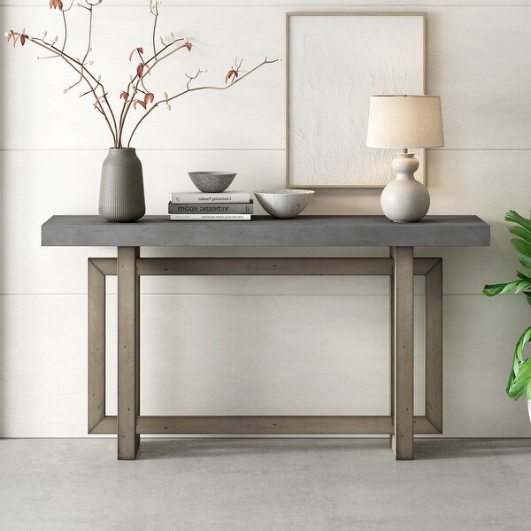 Modern Entryway Console Table with Industrial inspired Concrete