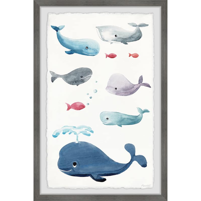 'Whale Family' Framed Painting Print