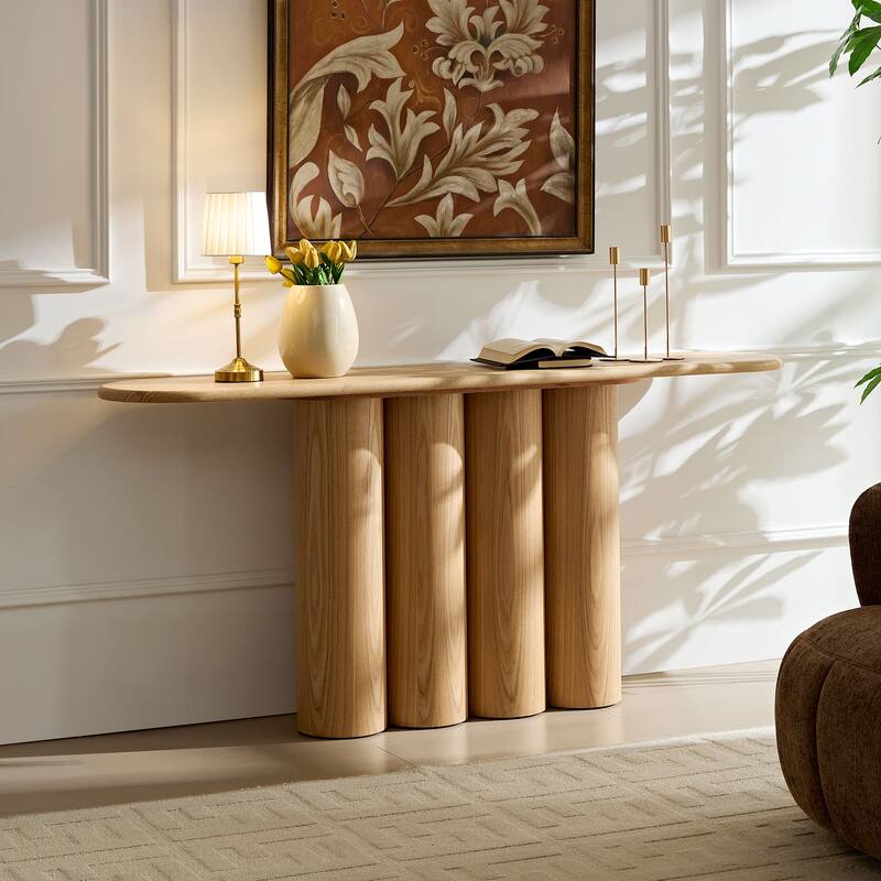 66.93" Modern Console Table for Entryway with Unique cylinders Legs Design for Living Room Hallway Foyer Entrance Study