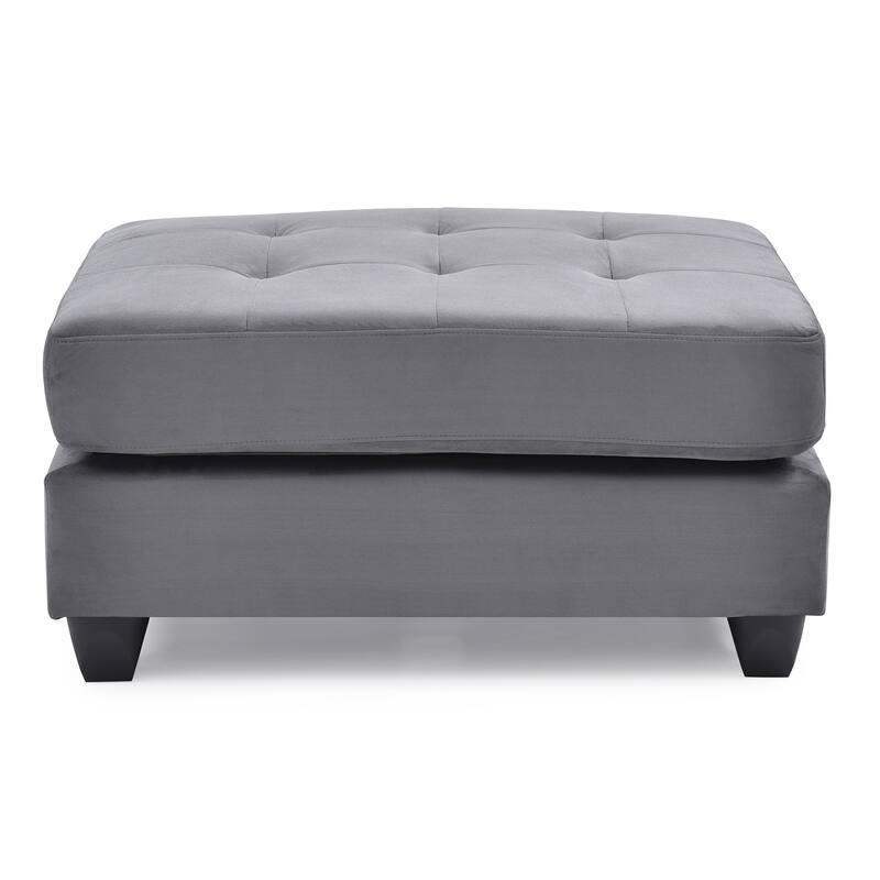 Upholstered Tufted Ottoman - 38" - Gray