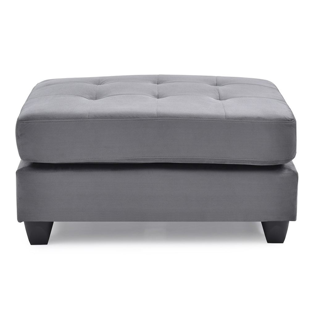 Upholstered Tufted Ottoman - 38" - Gray