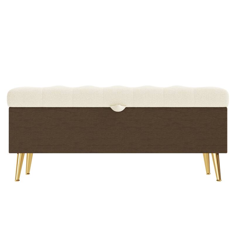 GDFStudio - Tufted 44.7" Boucle Upholstered Storage Ottoman Bench
