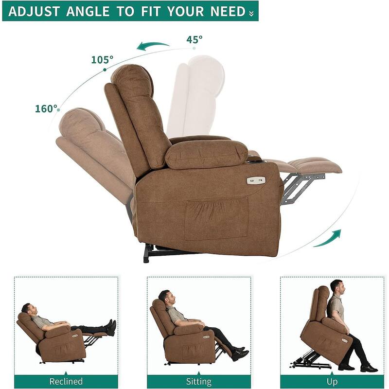 Moasis Fabric Power Lift Recliner Chair for Elderly