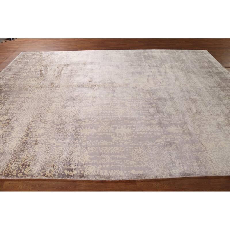 All-Over Design Abstract Indian Area Rug Handmade Wool Carpet - 8'3"x 11'5"