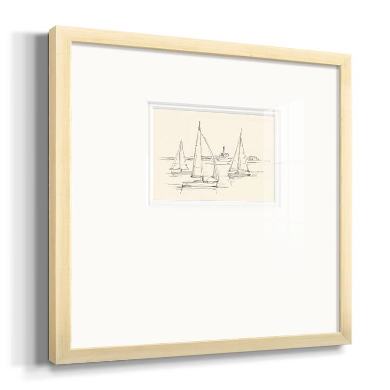 Coastal Contour Sketch IIPremium Framed Print