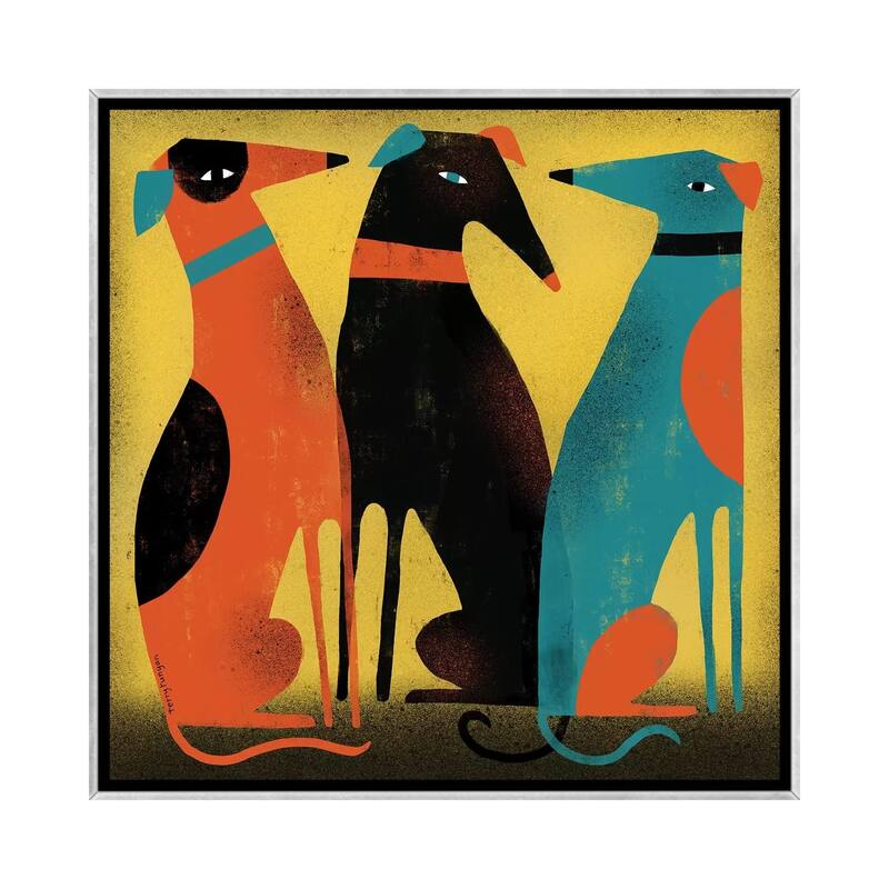 iCanvas "Greyhounds" by Terry Runyan Framed