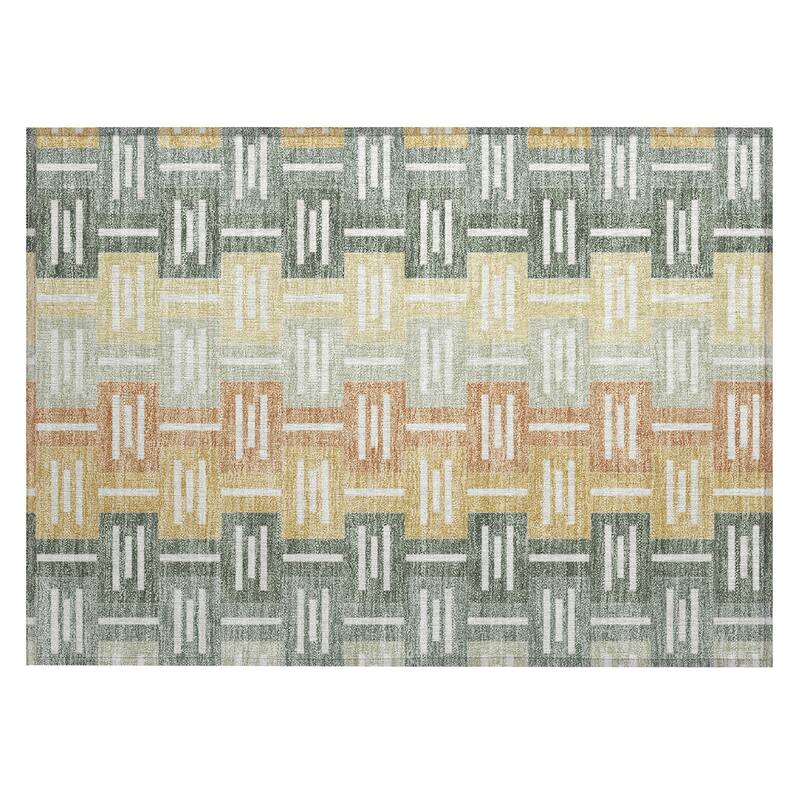 Machine Washable Indoor/ Outdoor Modern Wamego Chantille Rug