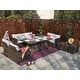 preview thumbnail 3 of 11, Leavitt 7-Piece Patio Wicker Chat Set with Fire Pit Table