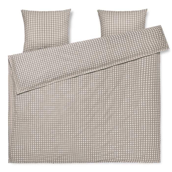 JUNA Bæk&Bølge Duvet Cover Set, Grey/Birch - Full