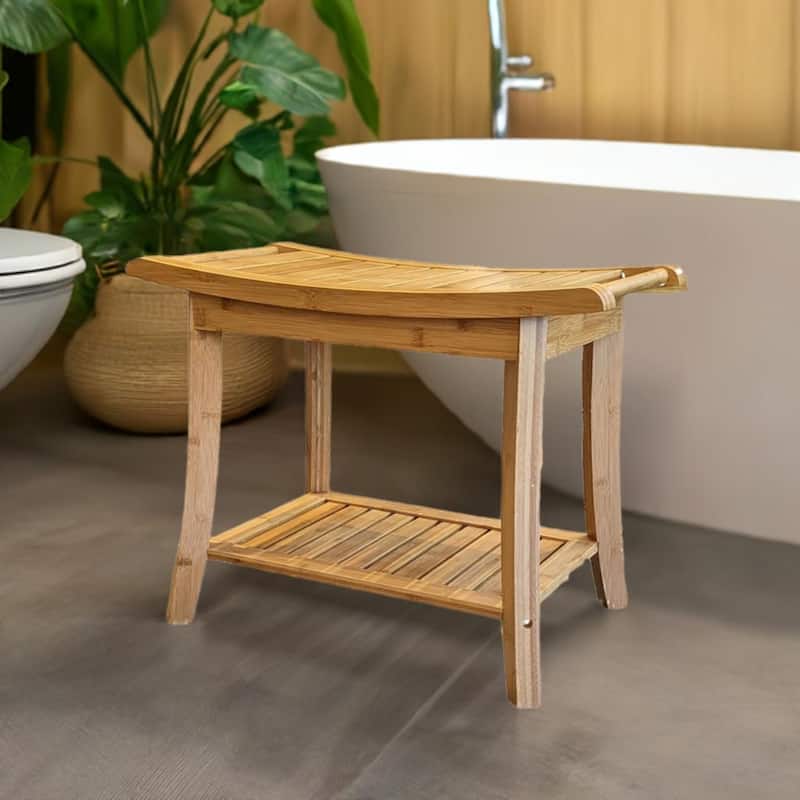 Solid Bamboo Spa Style Bench