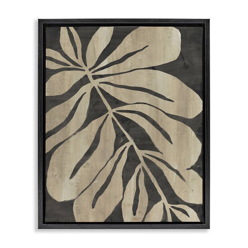 Stupell Rustic Leaf Shape Framed Floater Canvas Wall Art Design By June Erica Vess - 25 x 31 - Black