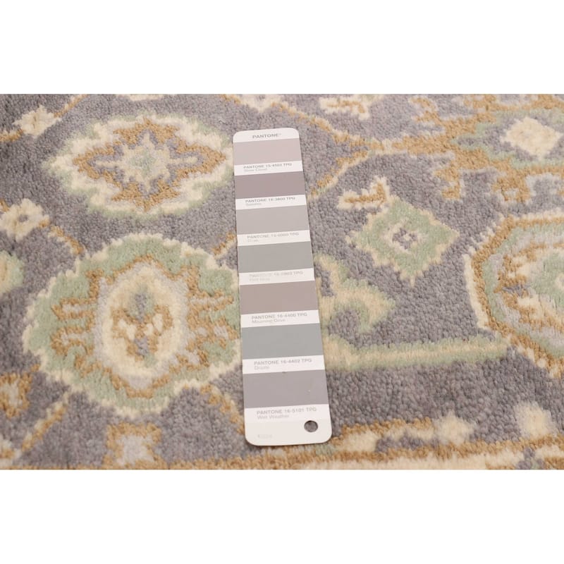 ECARPETGALLERY Hand-knotted Royal Oushak Grey Wool Rug - 2'7 x 10'2