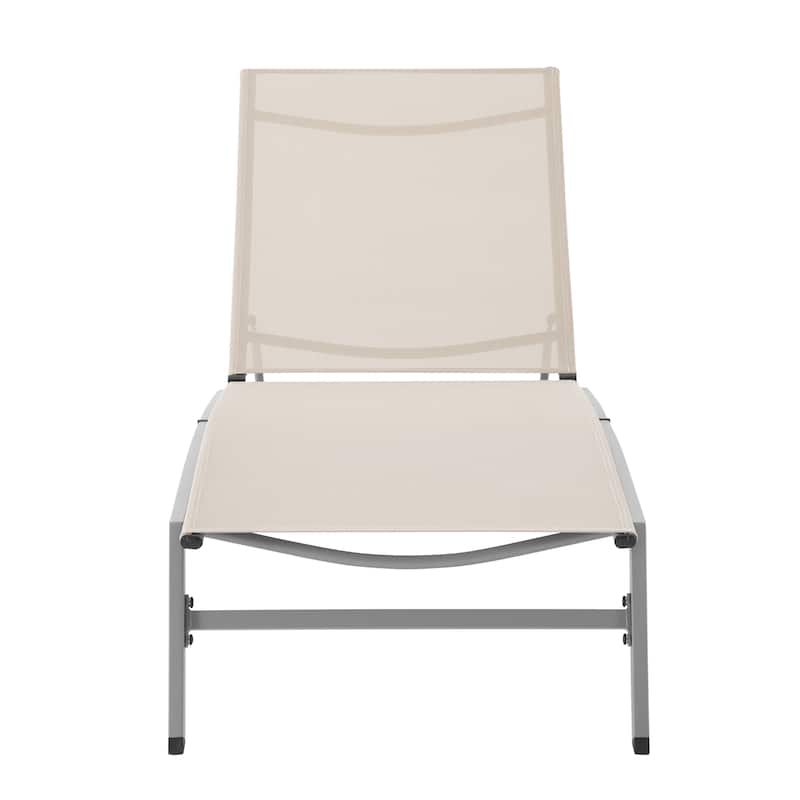 Corvus Antonio Outdoor Contemporary Sling-Fabric Adjustable Chaise Lounge