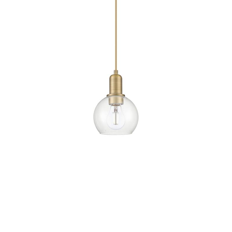 Innovations Lighting 716-1P-9-6 Athens Pendant Athens 6" Wide Mini - Brushed Brass / Clear
