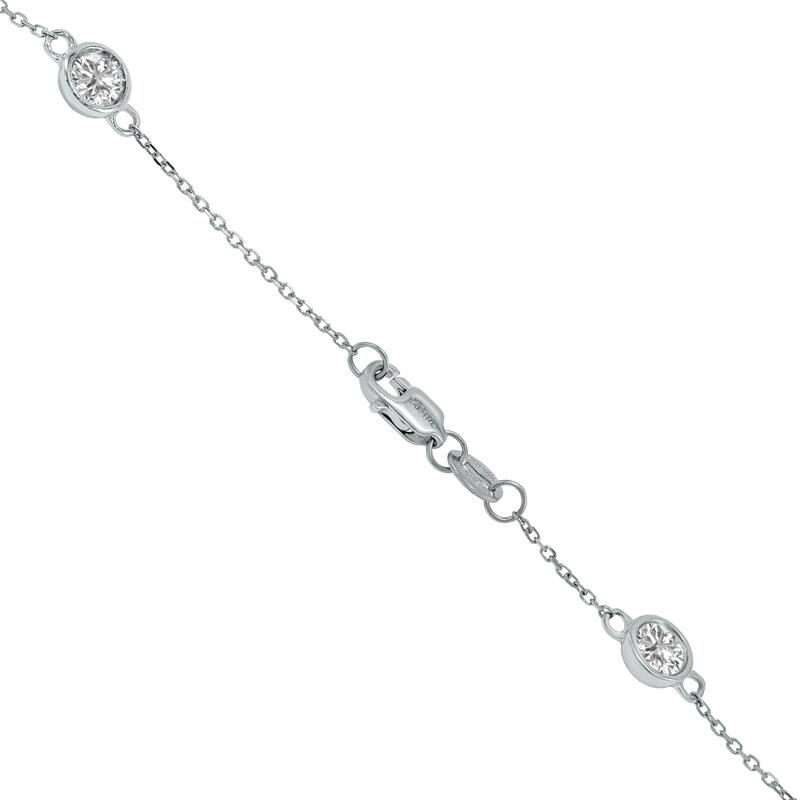 Marquee 2 Carat TW Bezel Set Lab Grown Diamond Station Necklace in 14K White Gold