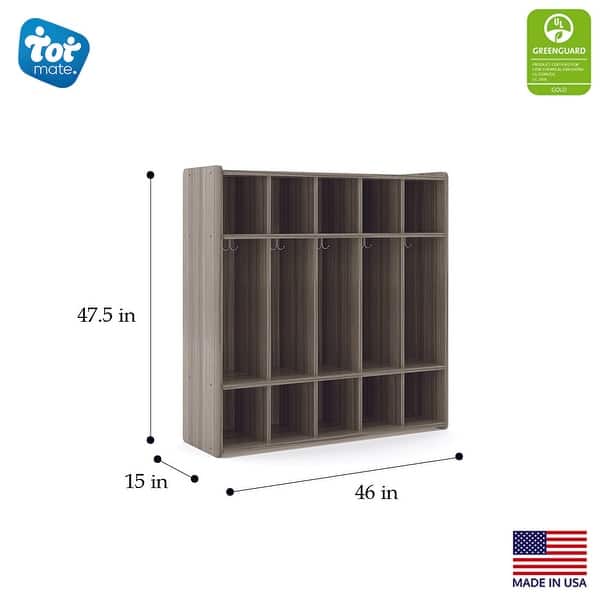 Tot Mate 5 Section Preschool Laminate Floor Locker - 46" x 15" x 47 1/2"