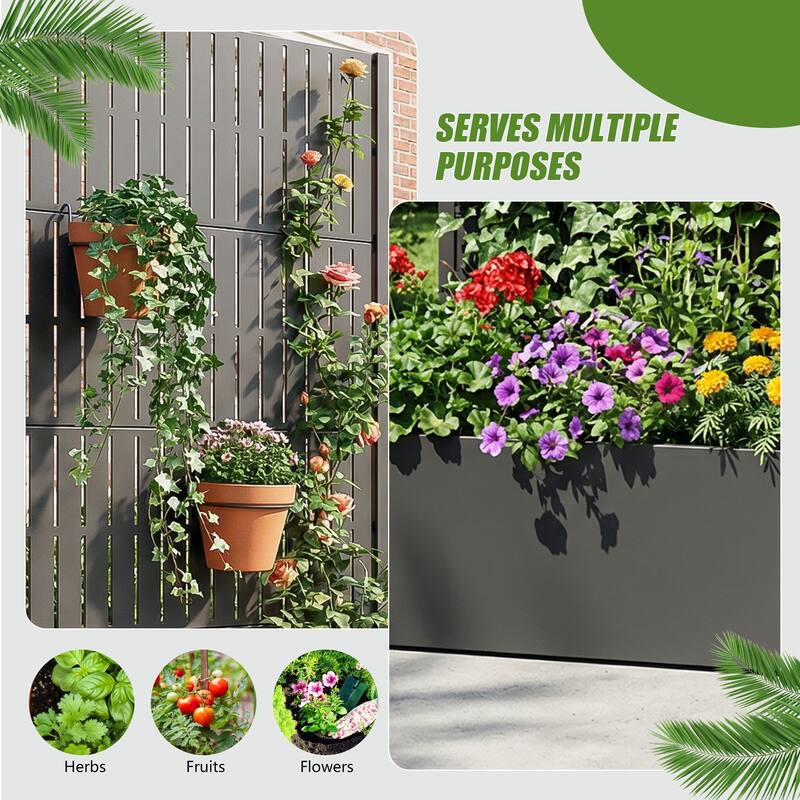 Raised Garden Bed Planter with Trellis Movable Planter Box with Lockable Wheels