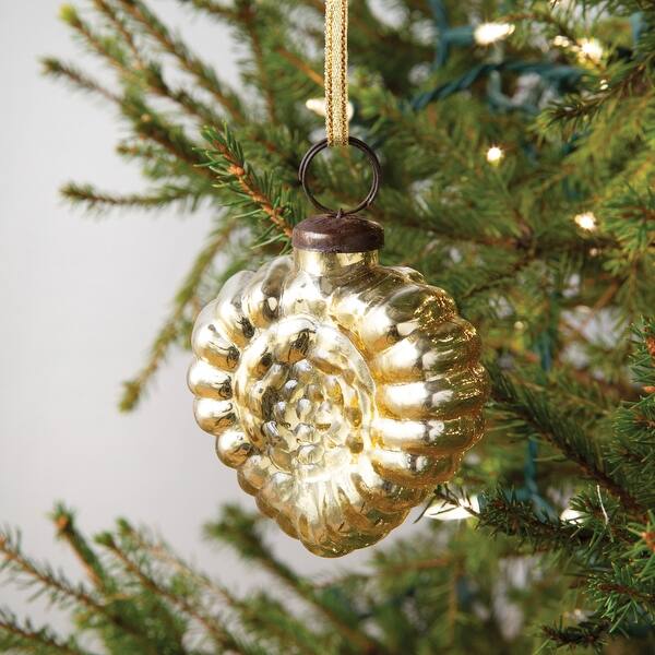 Large Silver Mercury Glass Acorn Hanging Ornament 8” Holiday Decorations Large Silver Mercury Glass Acorn Hanging Ornament 8” Holiday Decorations